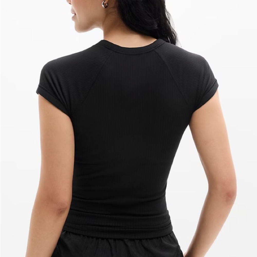 Athleta perfect rib tee black size medium NWT - Picture 2 of 8